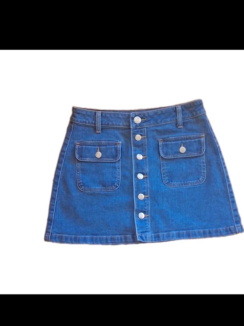 American Eagle Outfitters Light Blue Button-Front Denim Mini Skirt